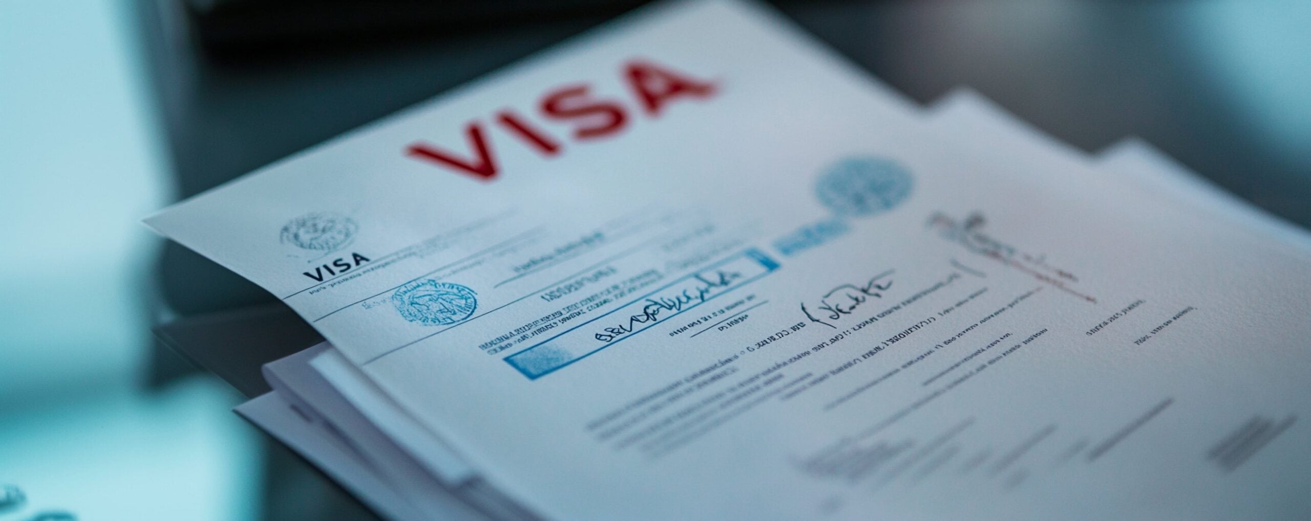 Spanish Visas & Residency documents close-up of official visa documents with signatures and stamps, on a table | SunnyCasas